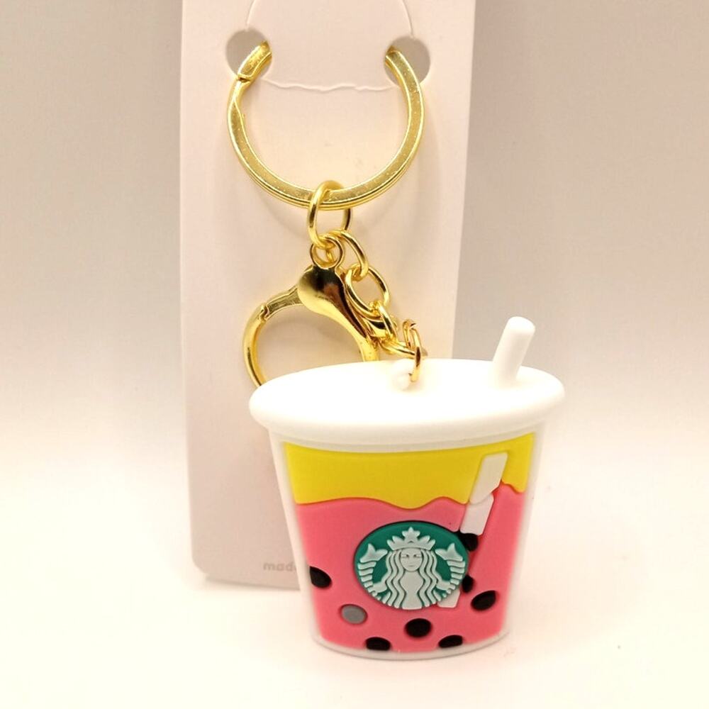 STARBUCKS Summer Berry Lemon Boba Drink Keychain Purse Bookbag Charm 0902